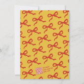 Coquette Bow Retro Wedding Foto Save The Date (Rückseite)