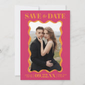 Coquette Bow Retro Wedding Foto Save The Date (Vorderseite)