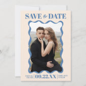 Coquette Bow Retro Wedding Foto Save The Date (Vorderseite)