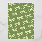 Coquette Bow Retro Wedding Foto Save the Date Folieneinladung (Rückseite)