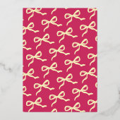 Coquette Bow Retro Wedding Foto Save the Date Folieneinladung (Rückseite)