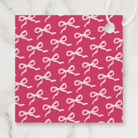 Coquette Bow Retro Wedding Geschenkanhänger (Rückseite)