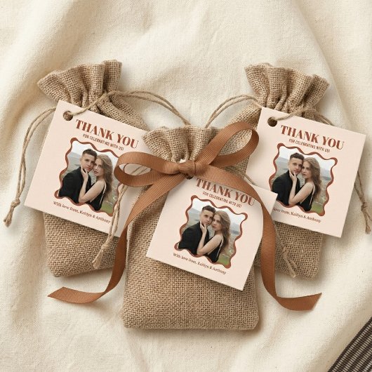 Coquette Bow Retro Wedding Geschenkanhänger