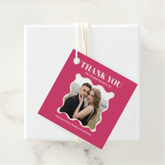 Coquette Bow Retro Wedding Geschenkanhänger (Beispiel)