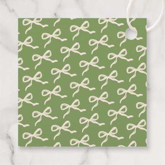 Coquette Bow Retro Wedding Geschenkanhänger (Rückseite)