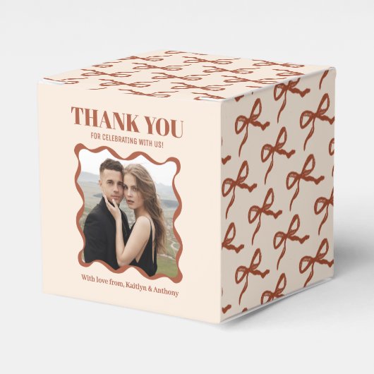Coquette Bow Retro Wedding Geschenkschachtel (Vorderseite)
