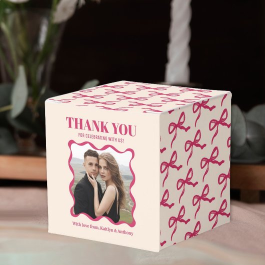 Coquette Bow Retro Wedding Geschenkschachtel