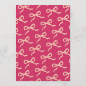 Coquette Bow Retro Wedding Menükarte (Rückseite)