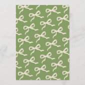 Coquette Bow Retro Wedding Menükarte (Rückseite)