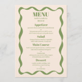 Coquette Bow Retro Wedding Menükarte (Vorderseite)