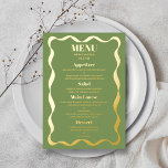 Coquette Bow Retro Wedding Real Foil Menu Card Folieneinladung<br><div class="desc">Feiern Sie stilvoll mit diesen sehr trendigen Retro-Coquette-Stil reale Folie gepresst Hochzeitsmenu Karten. Das Design ist leicht mit Ihrer eigenen Menüabfassung zu personalisieren und Ihre Gäste werden begeistert sein,  wenn sie diese fabelhaften Menüs bei Ihrer Hochzeit sehen. Weitere Farboptionen und passende Elemente finden Sie in der Auflistung.</div>