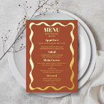 Coquette Bow Retro Wedding Real Foil Menu Card Folieneinladung<br><div class="desc">Feiern Sie stilvoll mit diesen sehr trendigen Retro-Coquette-Stil reale Folie gepresst Hochzeitsmenu Karten. Das Design ist leicht mit Ihrer eigenen Menüabfassung zu personalisieren und Ihre Gäste werden begeistert sein,  wenn sie diese fabelhaften Menüs bei Ihrer Hochzeit sehen. Weitere Farboptionen und passende Elemente finden Sie in der Auflistung.</div>