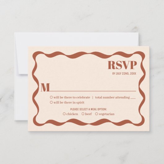 Coquette Bow Retro Wedding RSVP Karte (Vorderseite)