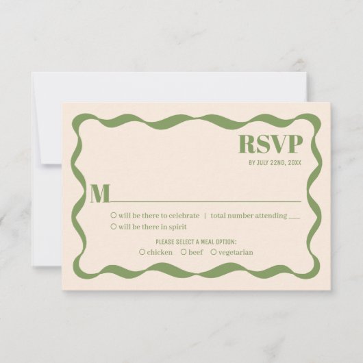 Coquette Bow Retro Wedding RSVP Karte (Vorderseite)