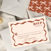 Coquette Bow Retro Wedding RSVP Karte