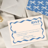 Coquette Bow Retro Wedding RSVP Karte