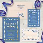 Coquette Bow Retro Wedding RSVP Karte