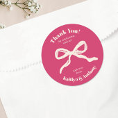 Coquette Bow Retro Wedding Runder Aufkleber