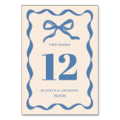 Coquette Bow Retro Wedding Tischnummer (Vorderseite)