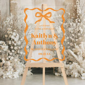 Coquette Bow Retro Wedding Willkommen Acrylschild