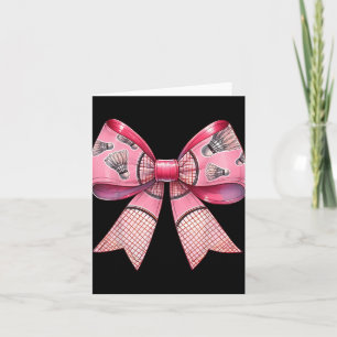 Coquette Bow Ribbon Badminton Shuttle Racket Pink Karte