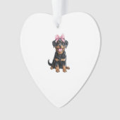 Coquette-Bow-Rottweiler-Hundemama-Mädchen Rosa Ornament (Vorderseite)