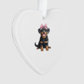 Coquette-Bow-Rottweiler-Hundemama-Mädchen Rosa Ornament (Vorderseite)