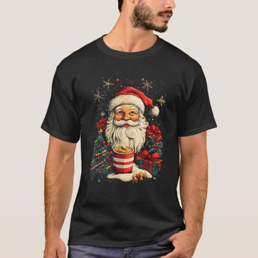 Coquette Bow Santa Candy Girly Xmas Christmas Tree T-Shirt (Vorderseite)