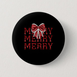 Coquette Bow Santa Claus Frohe Weihnachten Frauen Button