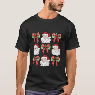 Coquette Bow Santa Claus Frohe Weihnachten Vintag  T-Shirt