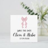 Coquette Bow Save the Date Card (Stehend Vorderseite)