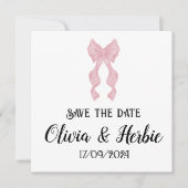 Coquette Bow Save the Date Card (Vorderseite)