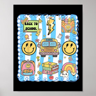 Coquette Bow School Bus Funny Back To School Lehre Poster