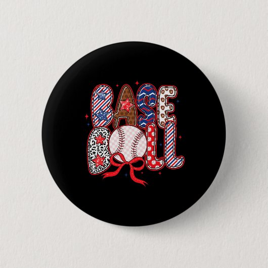 Coquette Bow Sell Game Day Mama Mama Girls Kind Button (Vorderseite)