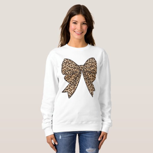 Coquette Bow Shirt Leopard Print Bow Sweatshirt (Vorne ganz)