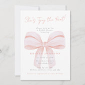 Coquette Bow Sie bindet das Brautparty des Knotens Einladung (Vorderseite)