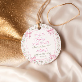 Coquette Bow Sie bindet das Brautparty des Knotens Geschenkanhänger