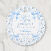 Coquette Bow Sie bindet das Brautparty des Knotens Geschenkanhänger (Rückseite)