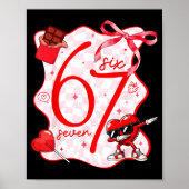Coquette Bow Six Seven 67 Meme Dabbing Heart Valen Poster (Vorne)