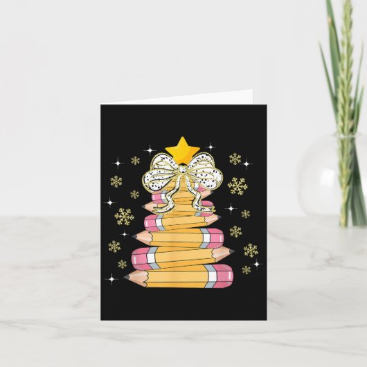 Coquette Bow Snowflake Weihnachten Weihnachten Wei Karte (Vorderseite)