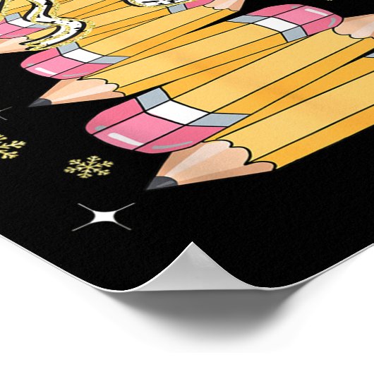 Coquette Bow Snowflake Weihnachten Weihnachten Wei Poster (Ecke)