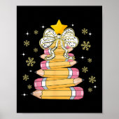 Coquette Bow Snowflake Weihnachten Weihnachten Wei Poster (Vorne)