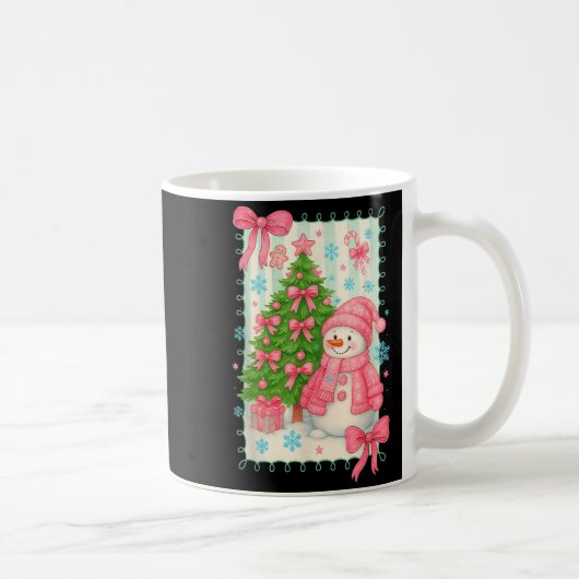 Coquette Bow Snowman Nk Christmas Tree Funny Xmas Kaffeetasse (Rechts)