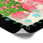 Coquette Bow Snowman Nk Christmas Tree Funny Xmas  Poster (Ecke)