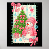 Coquette Bow Snowman Nk Christmas Tree Funny Xmas  Poster (Vorne)