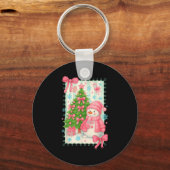 Coquette Bow Snowman Nk Christmas Tree Funny Xmas  Schlüsselanhänger (Vorderseite)