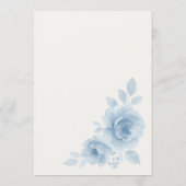 Coquette Bow Something Blue Floral Bridal Shower  Einladung (Rückseite)