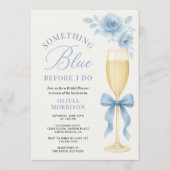 Coquette Bow Something Blue QR Code Bridal Shower  Einladung (Vorderseite)