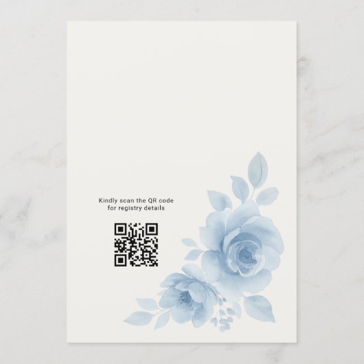 Coquette Bow Something Blue QR Code Bridal Shower  Einladung (Rückseite)