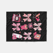 Coquette Bow Sonographer Valentine Ultrasound Tech Fleecedecke (Vorderseite (Horizontal))